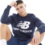 New Balance Mens Essentials Stacked Logo Sweatshirt Eclipse