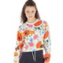 New Balance Womens Essentials Super Bloom Printed Sweatshirt Sea Salt Heather
