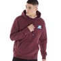 New Balance Mens Essentials Stacked Rubber Logo Hoodie Burgundy