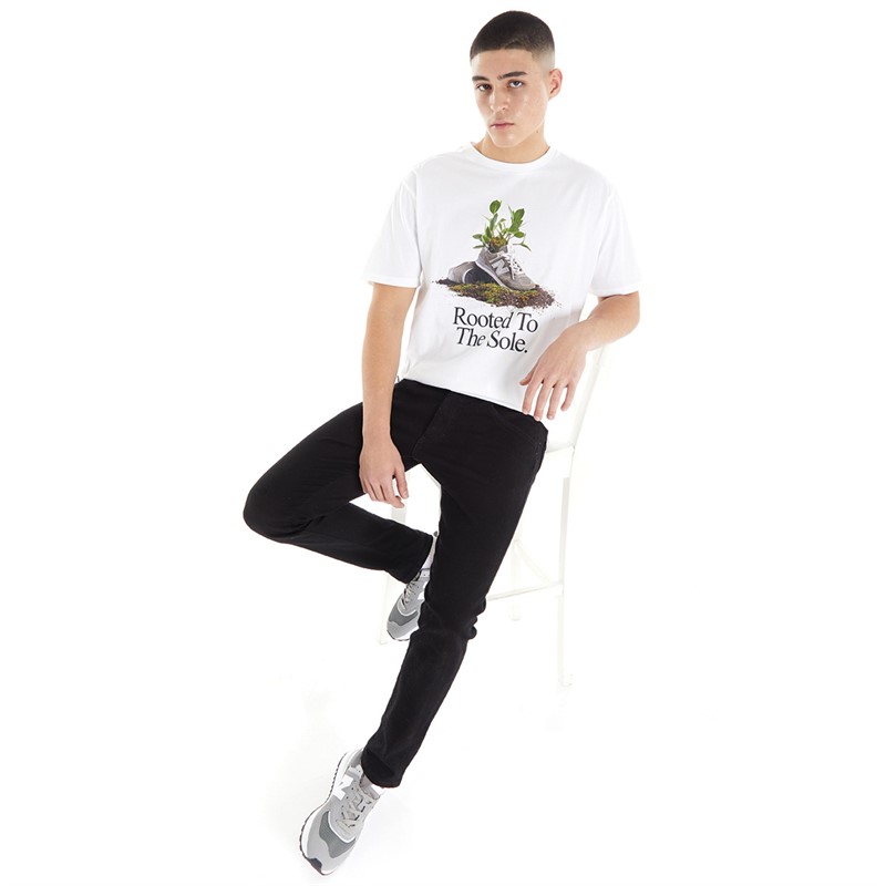 New Balance Mens Athletics Legacies Rooted T-Shirt White