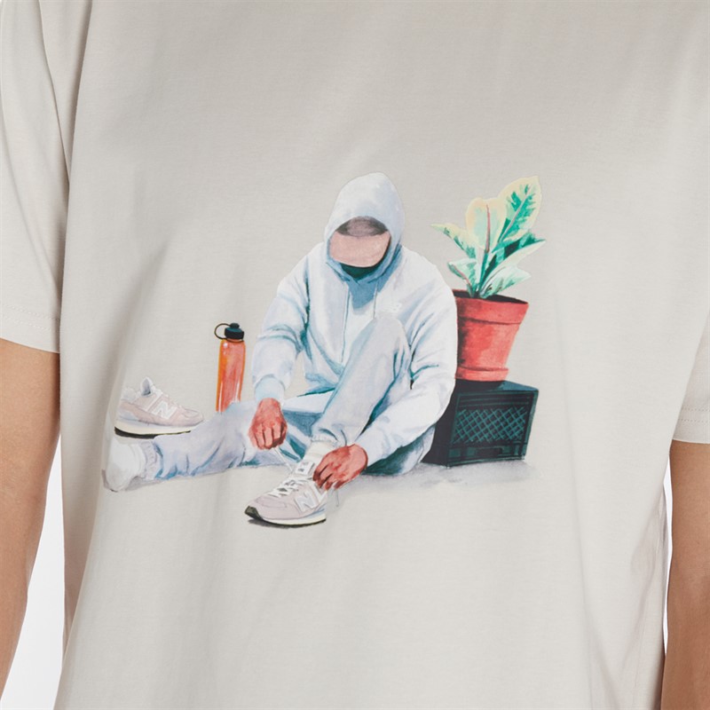 New Balance Mens NB x Jacob Rochester Gear Up T-Shirt Moonbeam