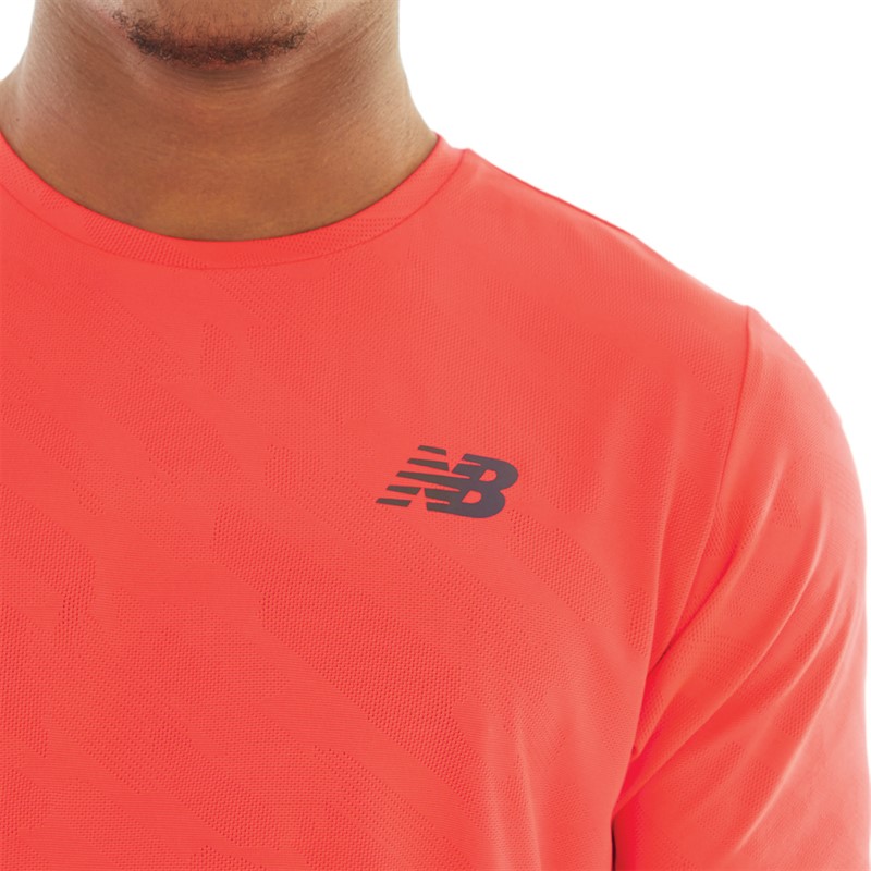 New Balance Mens Q Speed Jacquard Running T-Shirt Electric Red