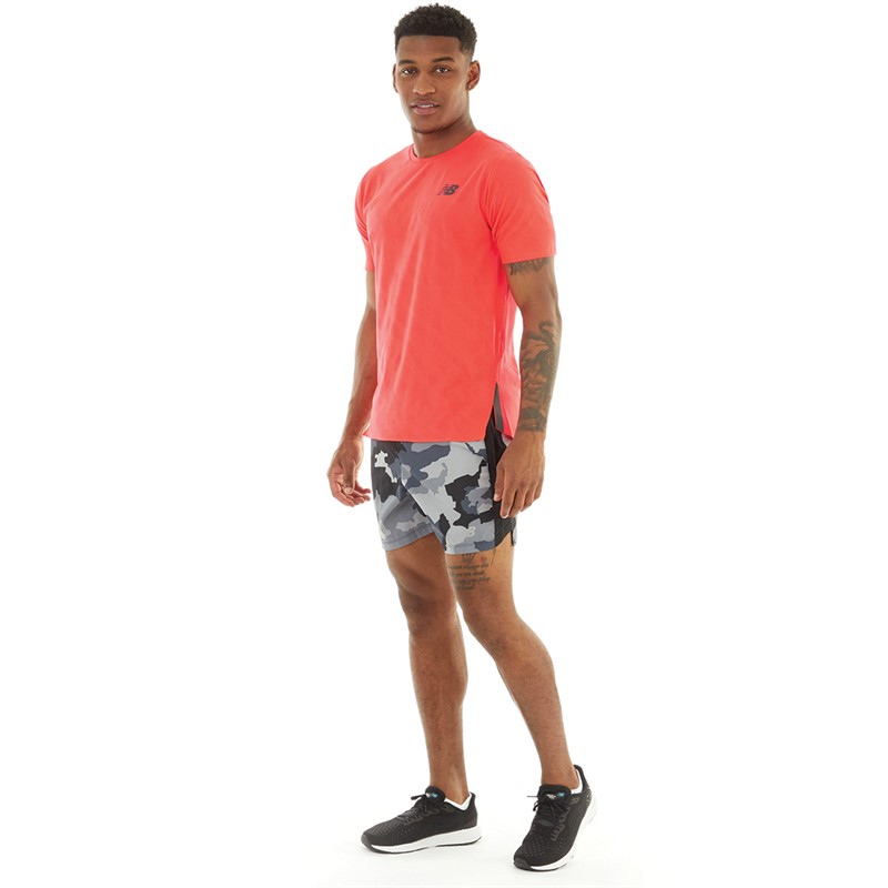 New Balance Mens Q Speed Jacquard Running T-Shirt Electric Red