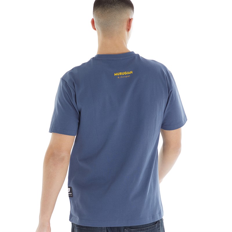New Balance Mens NB x Murugiah Graphic T-Shirt Vintage Indigo