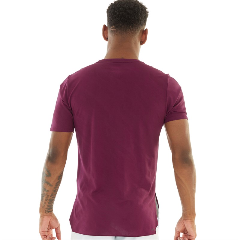 New Balance Mens Q Speed Jacquard Running T-Shirt Burgundy