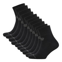 New Balance Ten Pack Cushioned Quarter Socks Black