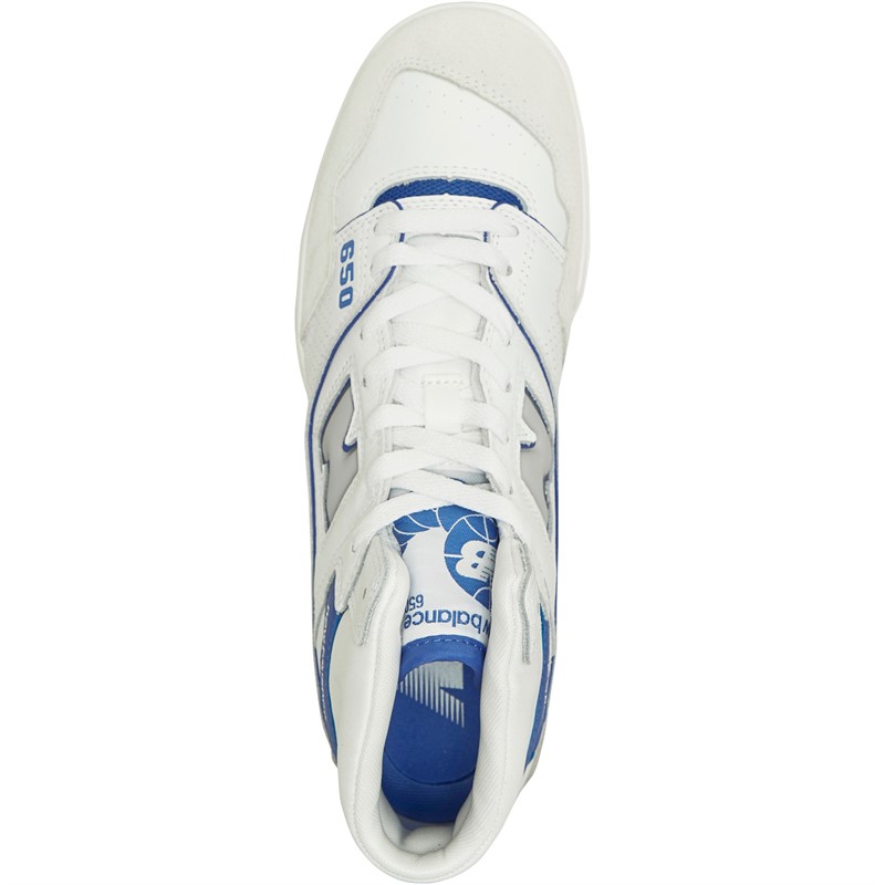 New Balance Mens 650 Trainers White/Blue