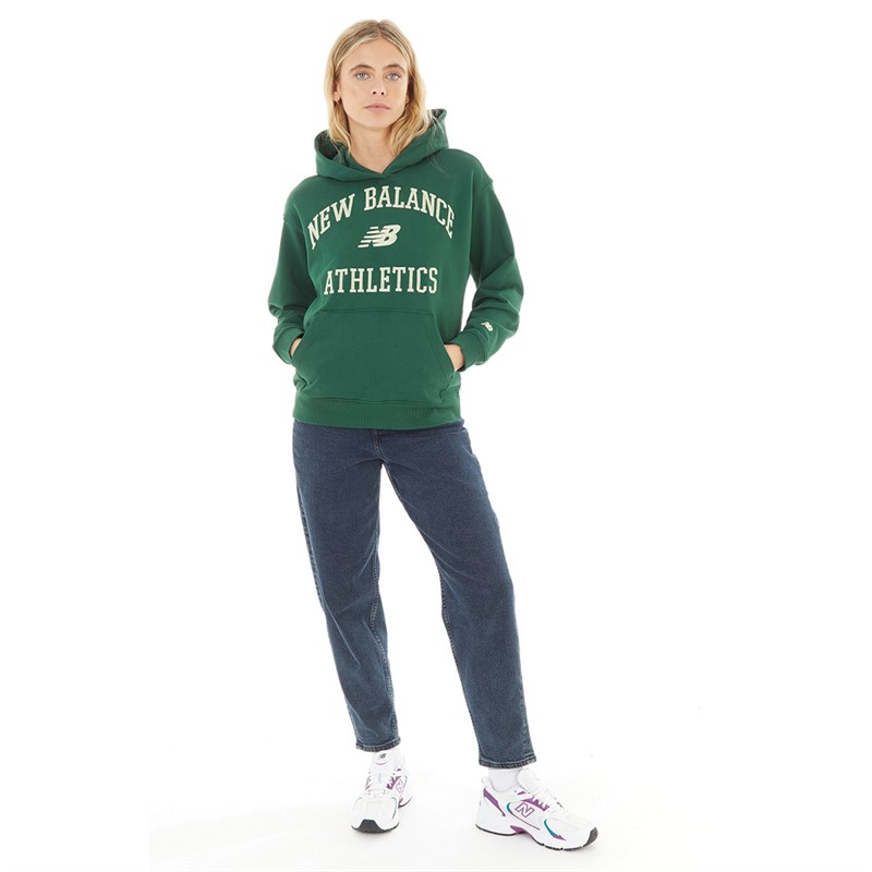 New Balance Womens Athletics Varsity Oversized Hoodie Nightwatch Green