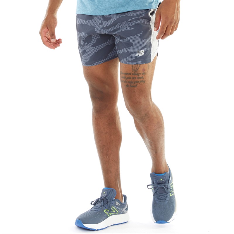 Buy New Balance Mens Printed Accelerate 5 Inch Running Shorts Grey