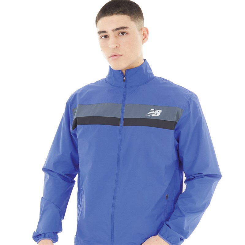 New Balance Mens Accelerate Full Zip Running Jacket Marine Blue