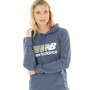 New Balance Womens Classic Logo Graphic Hoodie Vintage Indigo