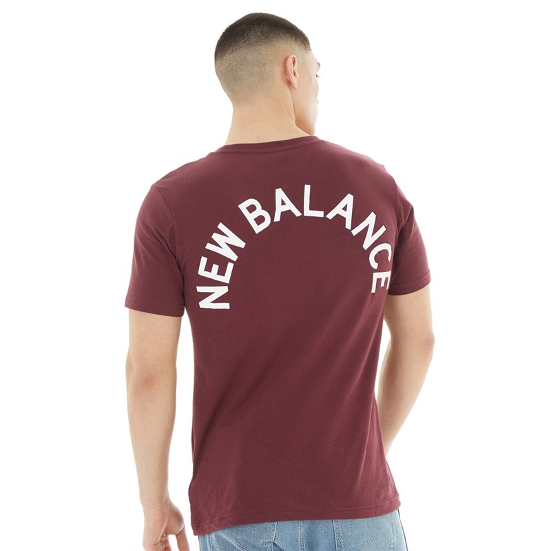 New Balance Mens Classic Arch Graphic T-Shirt Burgundy