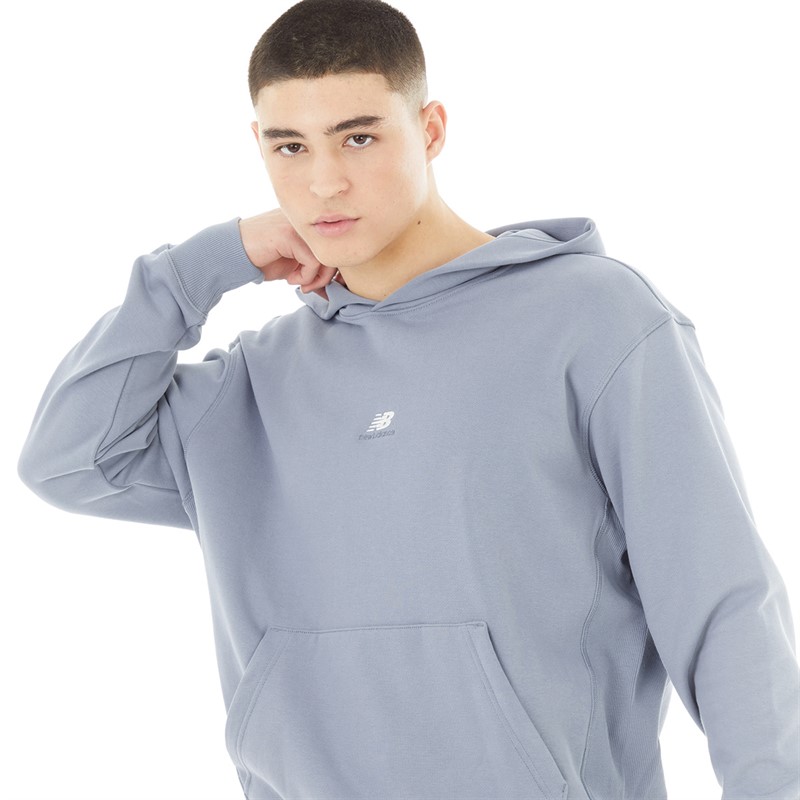 New Balance Mens Athletics Remastered Logo Hoodie Arctic Grey