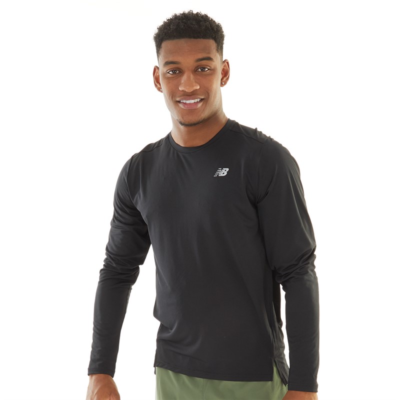 Buy New Balance Mens Accelerate Long Sleeve Running Top Black