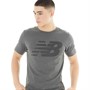 New Balance Mens Classic Graphic Logo T-Shirt Heather Charcoal