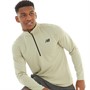 New Balance Mens Tenacity Knit 1/4 Zip Top Fatigue Green