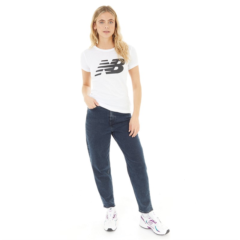 New Balance Womens Classic Flying Logo Graphic T-Shirt White