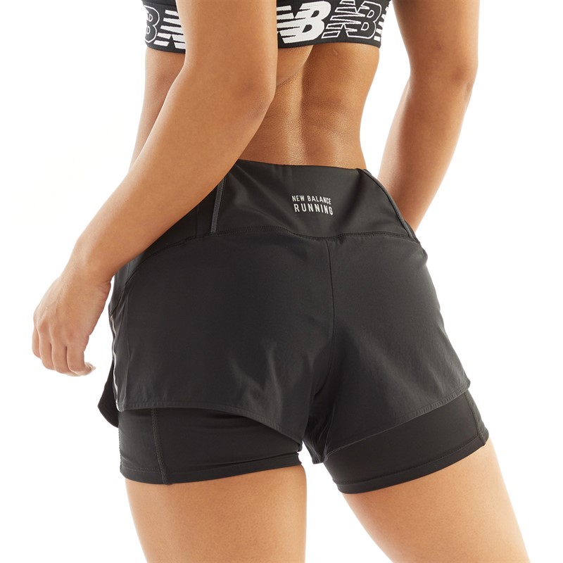 New Balance Short de course 2-en-1 Impact Femme Noir