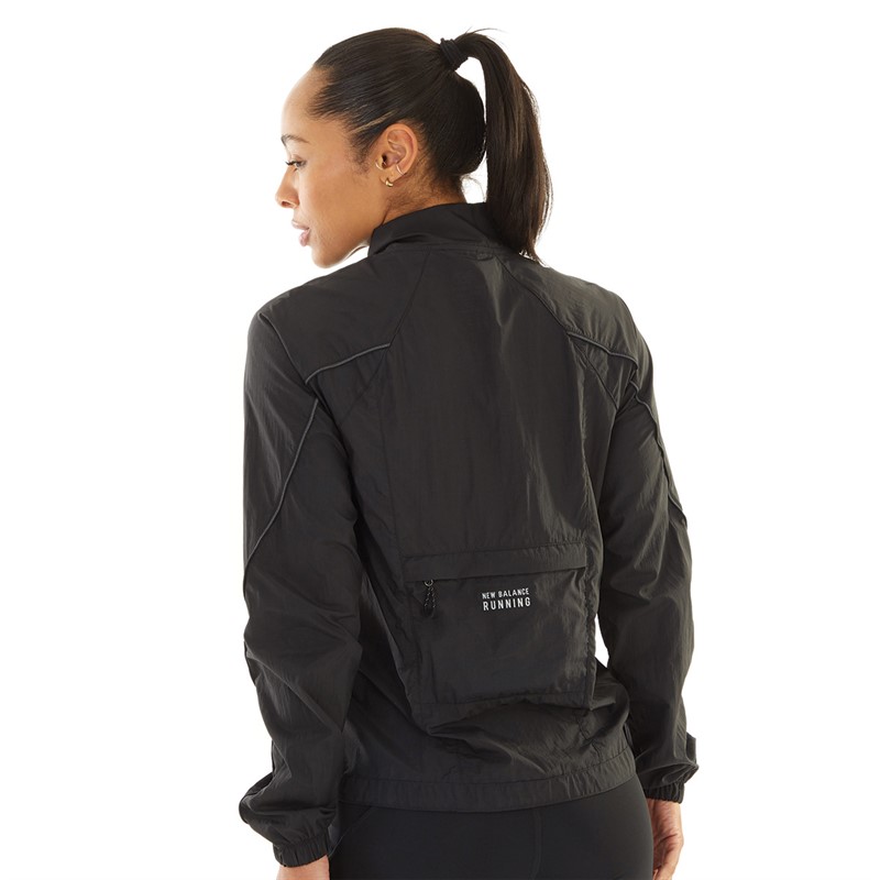 New Balance Womens Impact Packable Running Jacket Black