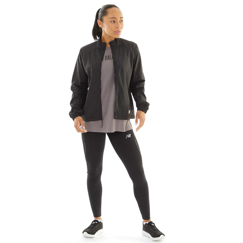 New Balance Womens Impact Packable Running Jacket Black