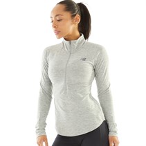 New Balance Womens Sport Spacedye 1/2 Zip Top Athletic Grey