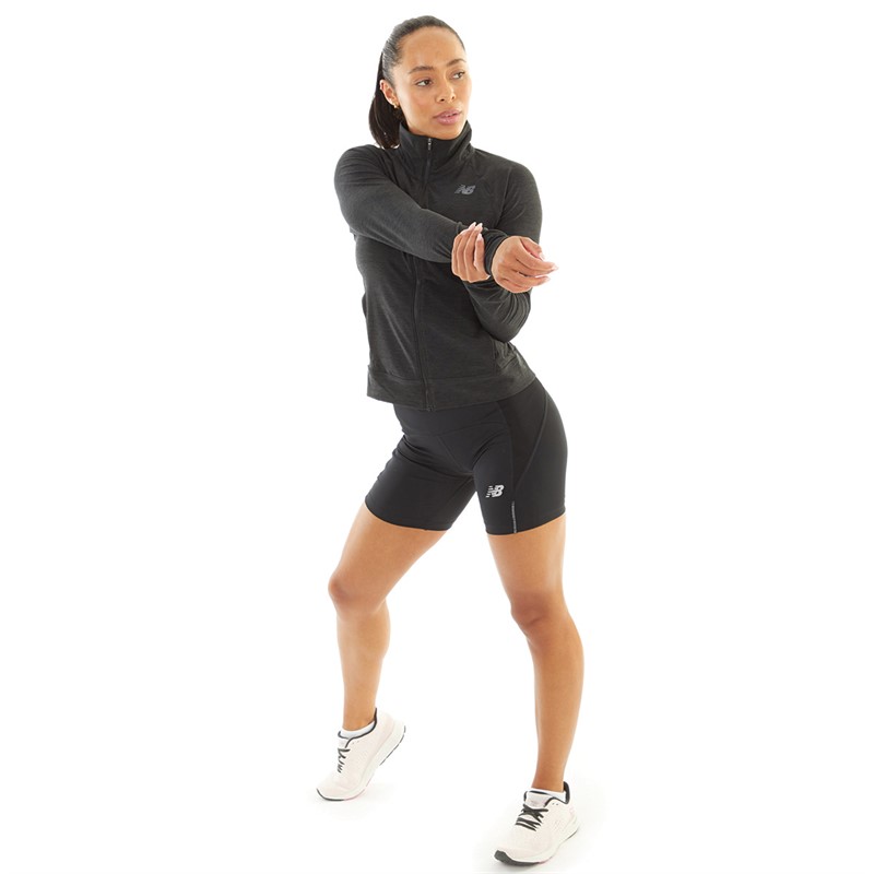 New Balance Womens Sport Space Dye Full Zip Running Jacket Black