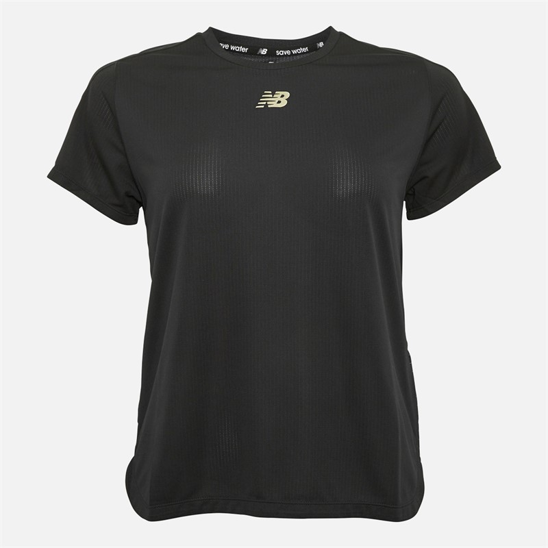 New Balance Dames Impact Luminous Hardloop Top Zwart Heather