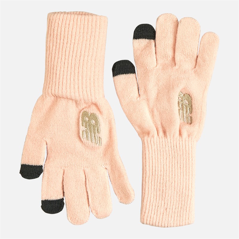 New Balance Gants en Tricot Rose Poudré Femme