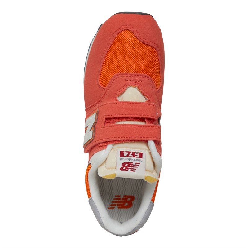 New Balance Boys 574 Hook And Loop Trainers Gulf Red