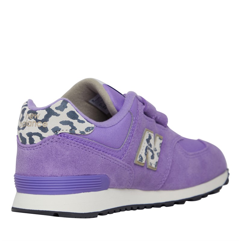 New Balance Girls 574 Hook And Loop Trainers Violet Crush