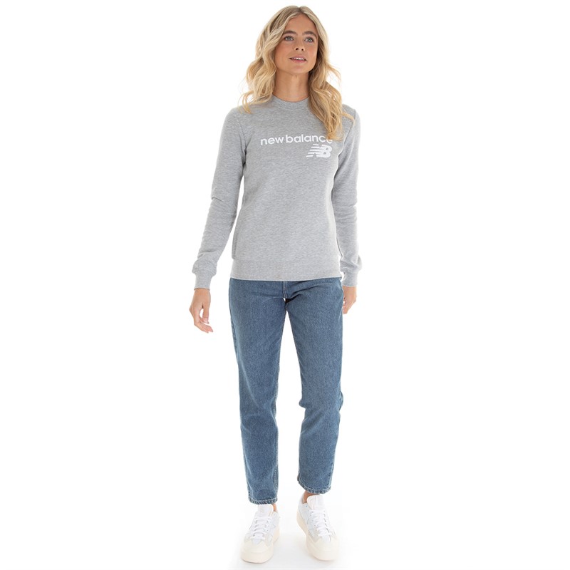 New Balance Womens Classic Core Fleece Sweatshirt Athletic Grey