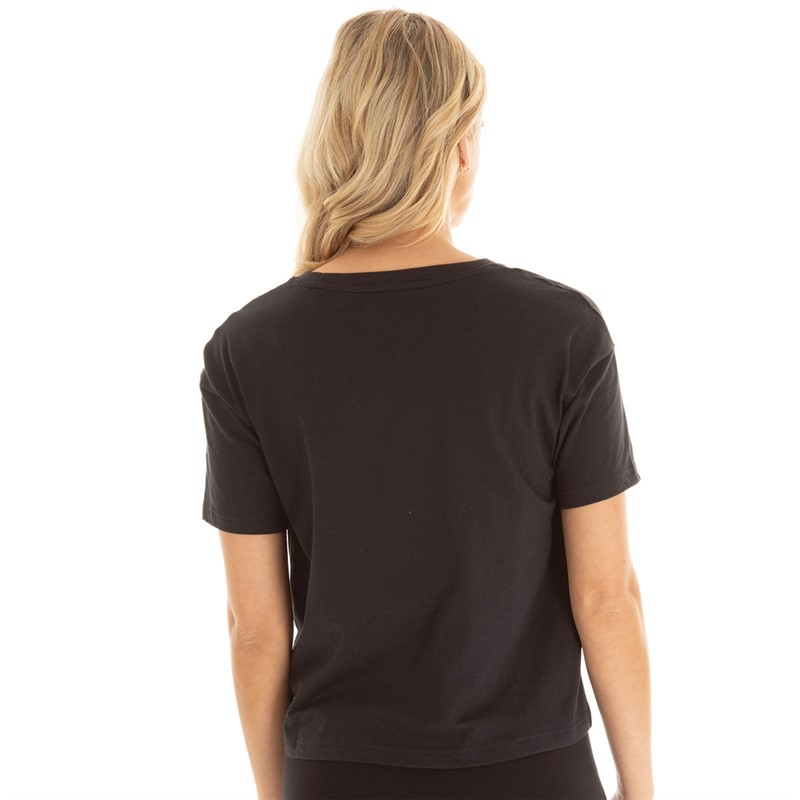 New Balance Womens Classic Core Stacked Logo T-Shirt Black