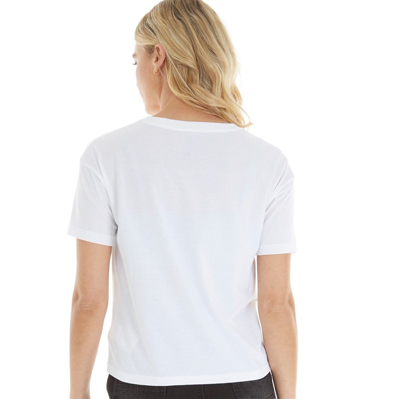 New Balance Womens Classic Core Stacked Logo T-Shirt White