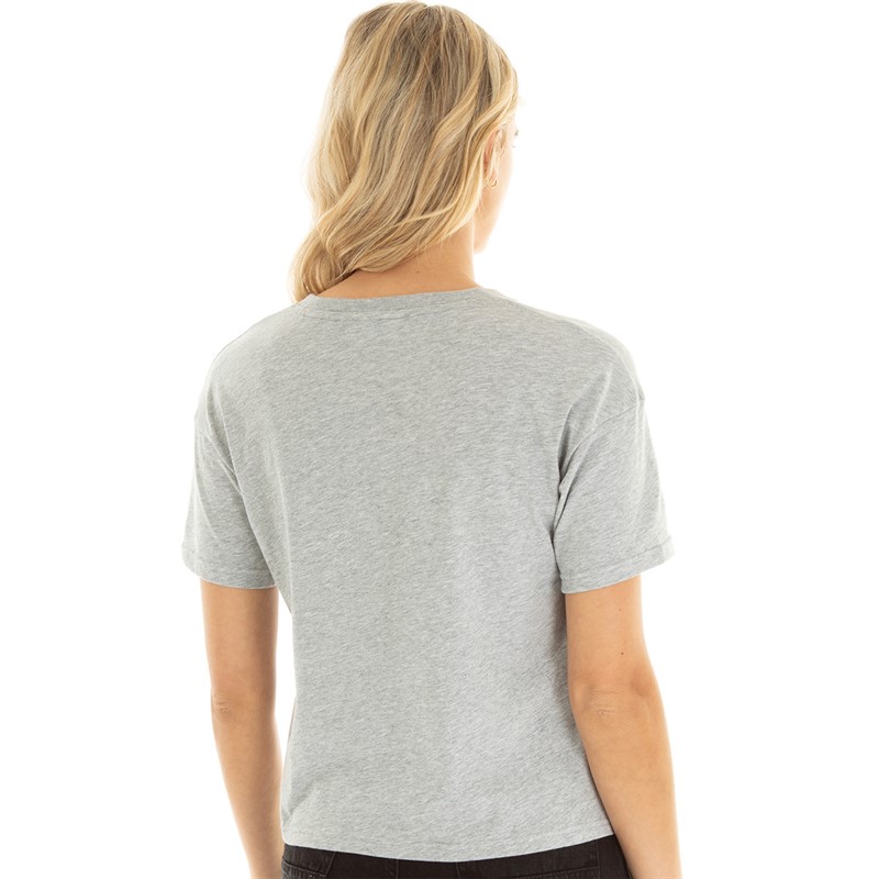 New Balance Womens Classic Core Stacked Logo T-Shirt Athletic Grey