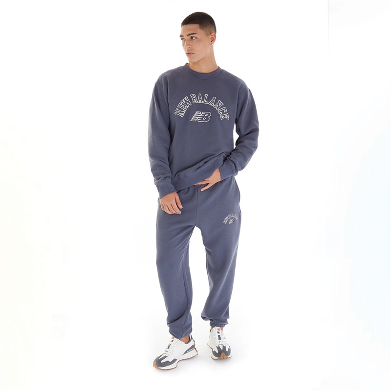 New Balance Mens Arch Stacked Logo Sweatshirt Thunder