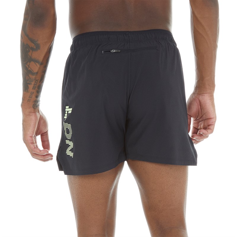 New Balance Mens London Edition Printed 5 Inch Running Shorts Black Multi