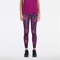 New Balance Dames Graphic Print hardloop Tight Leggings Rood