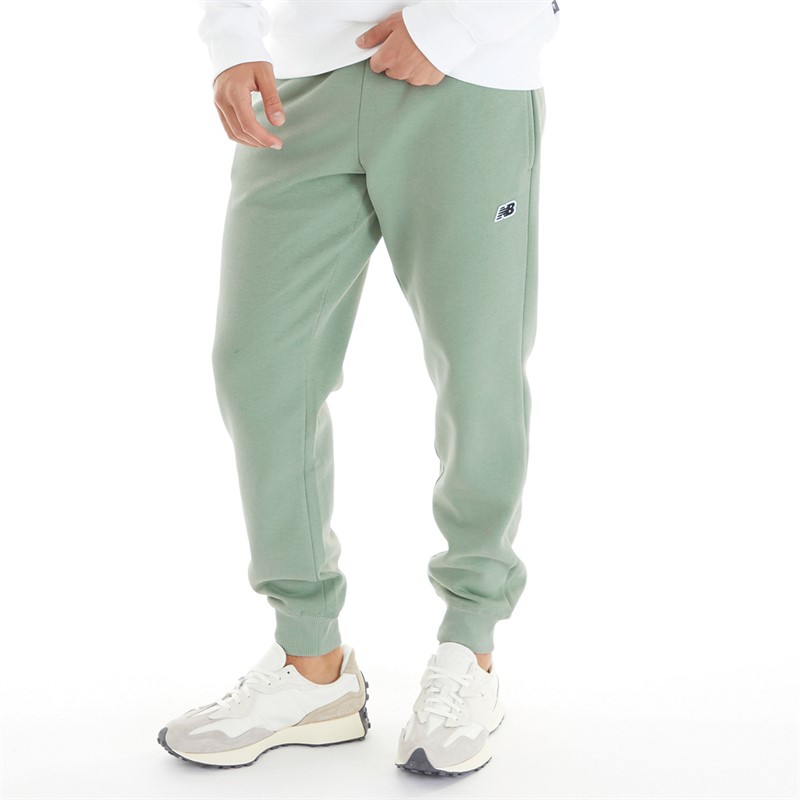 New Balance Pantalon de jogging en molleton homme, petit logo, couleur genévrier