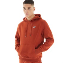 New Balance Heren Kleine Logo Fleece Hoodie Baksteenrood