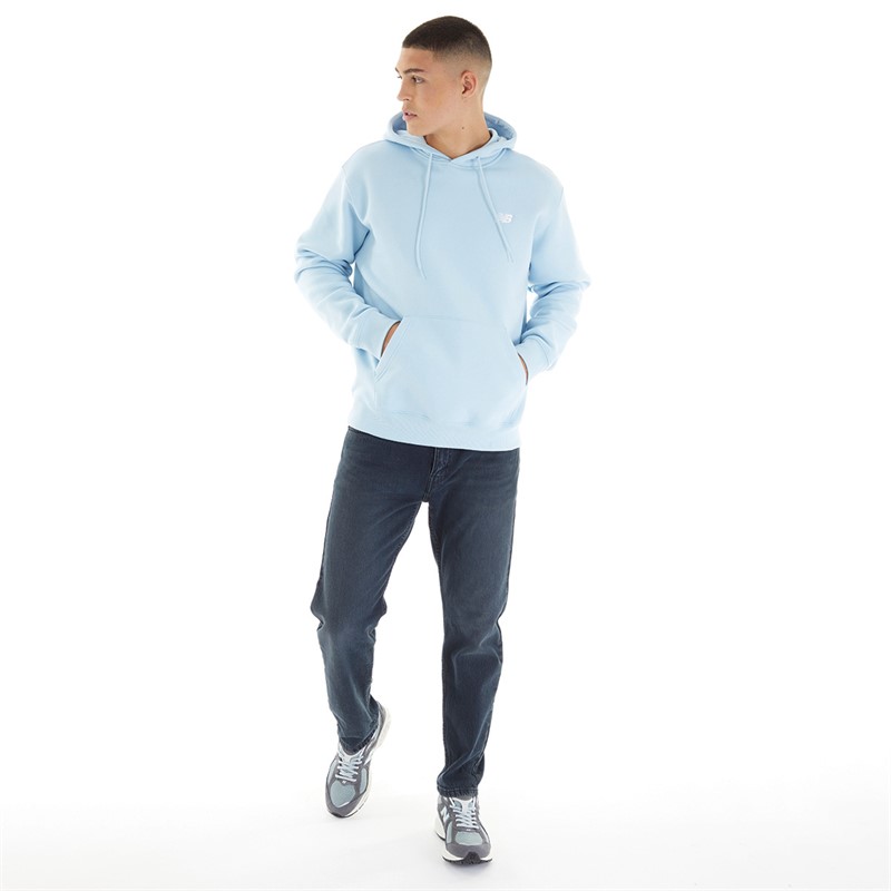 New Balance Heren Sport Essentials Fleece Hoodie Licht Chroom Blauw