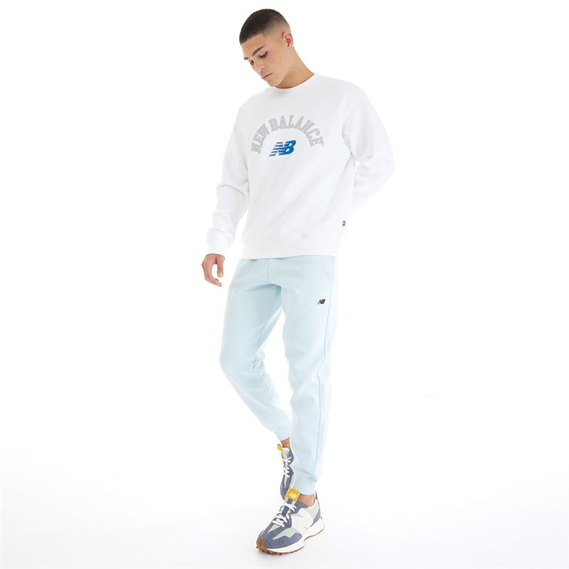 New Balance Pantalon de Survêtement en molleton Bleu ciel à petit logo homme