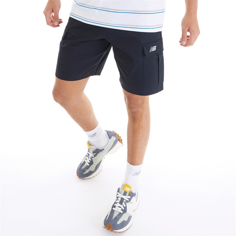 New Balance Heren Geweven Cargo Shorts Zwart