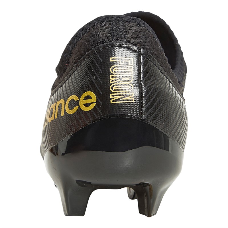 New Balance Junior Furon V7 Dispatch FG Firm Ground Football Boots Black/Gold