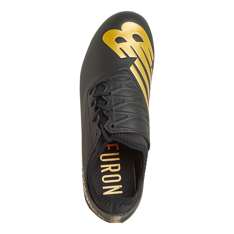 New Balance Junior Furon V7 Dispatch FG Firm Ground Football Boots Black/Gold