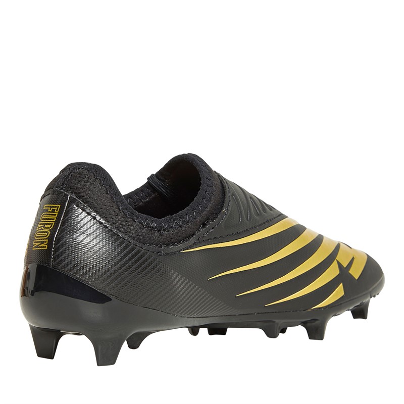 New Balance Junior Furon V7 Dispatch FG Firm Ground Football Boots Black/Gold