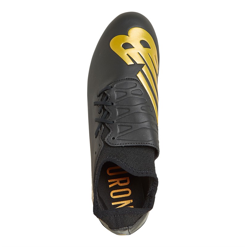 New Balance Mens Furon V7 Dispatch FG Firm Ground Football Boots Black/Gold