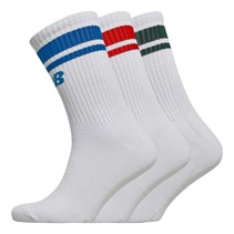 New Balance Drei Paar Socken mit hohem Streifen Logo Weiß/Mehrfarbig