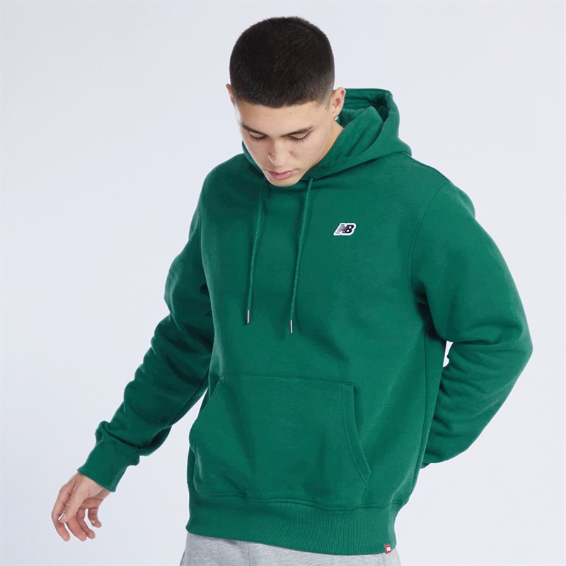 New Balance Mens Small Logo Hoodie Vintage Teal