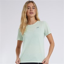 New Balance Womens Sport Essentials Heathertech T-Shirt Natural Mint