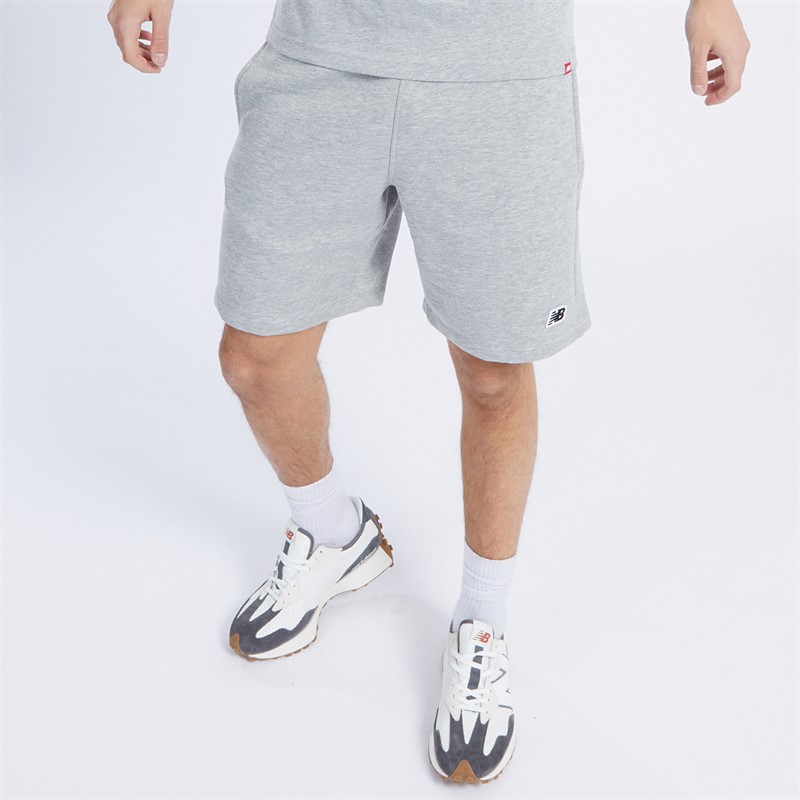 New Balance Mens NB Small Logo Shorts Athletic Grey